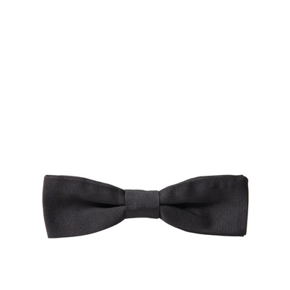 Dolce Gabbana Dark Gray Silk Bow Tie Opulence &