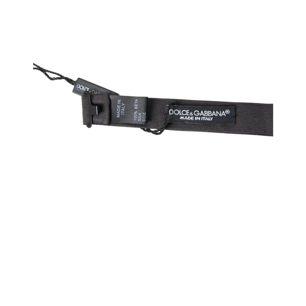 Dolce Gabbana Dark Gray Silk Bow Tie Opulence &