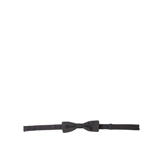 Dolce Gabbana Dark Gray Silk Bow Tie Opulence &