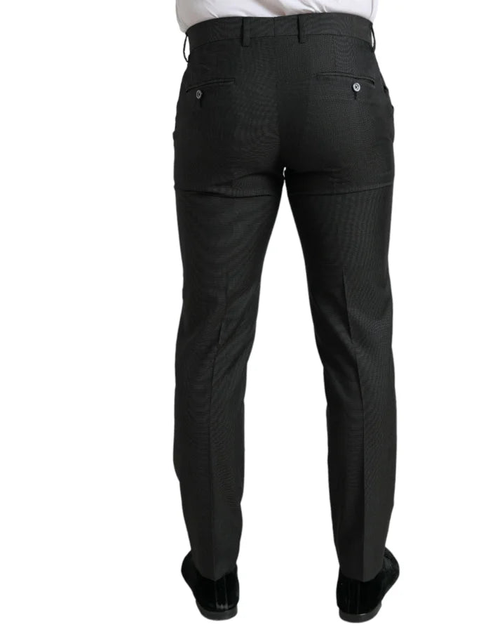 Dolce &amp; Gabbana Dark Gray Stretch Slim Formal Pants