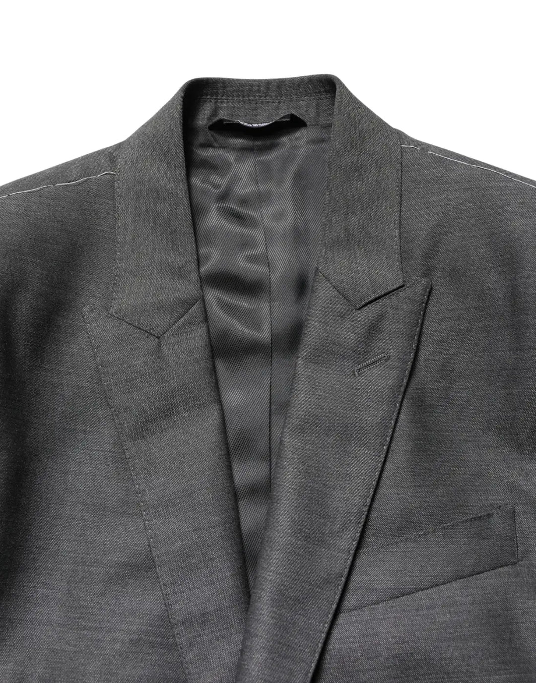 Dolce &amp; Gabbana Dark Gray Wool Slim Fit Coat Jacket Blazer