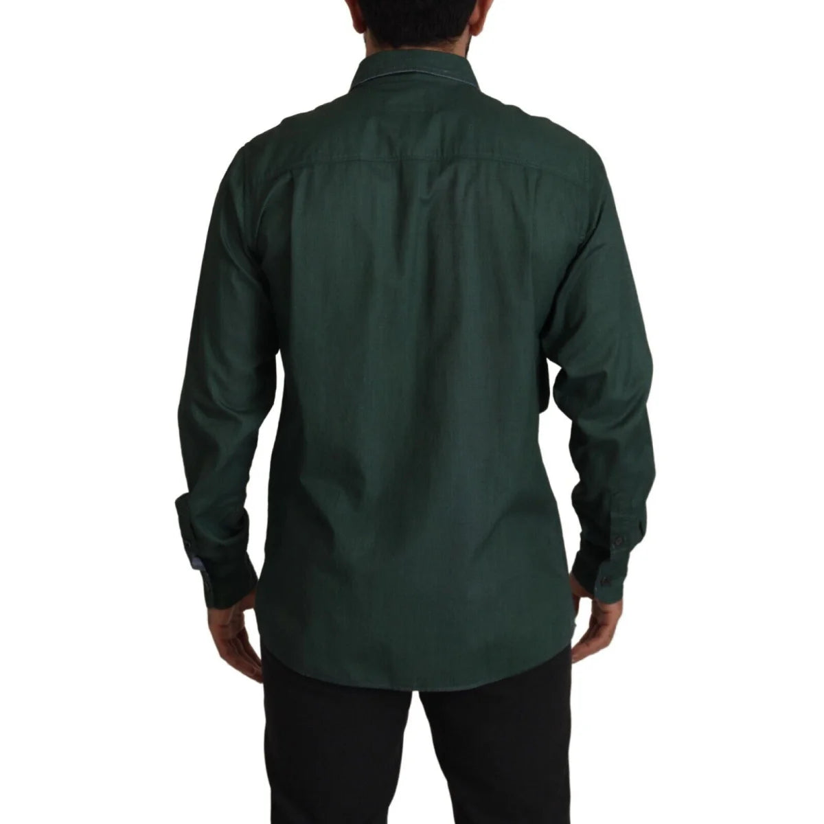 Dolce & Gabbana Dark Green Button Down Long Sleeves Shirt
