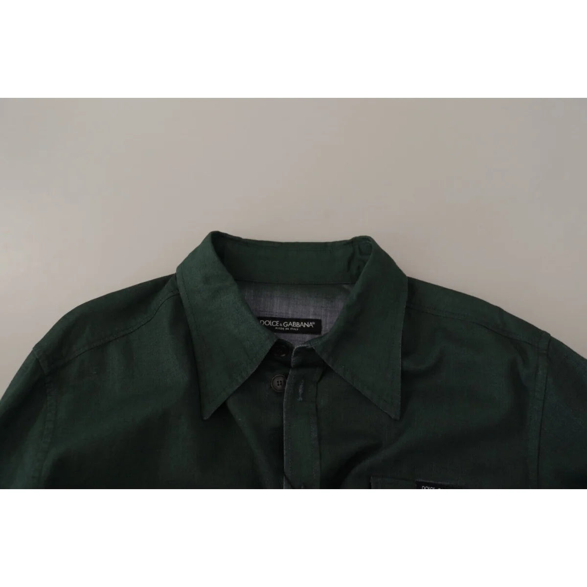 Dolce & Gabbana Dark Green Button Down Long Sleeves Shirt