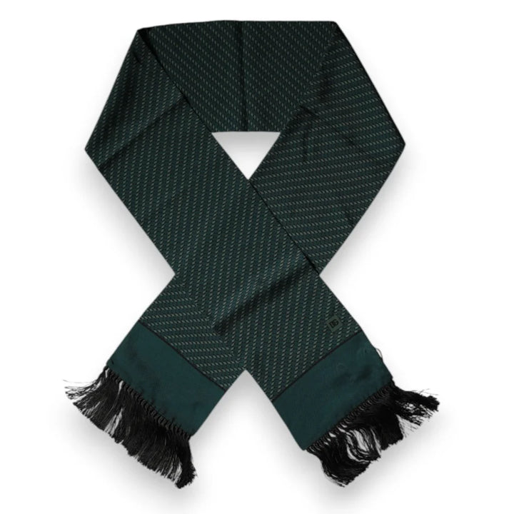 Dolce &amp; Gabbana Dark Green Fantasy Fringes Neck Wrap Scarf