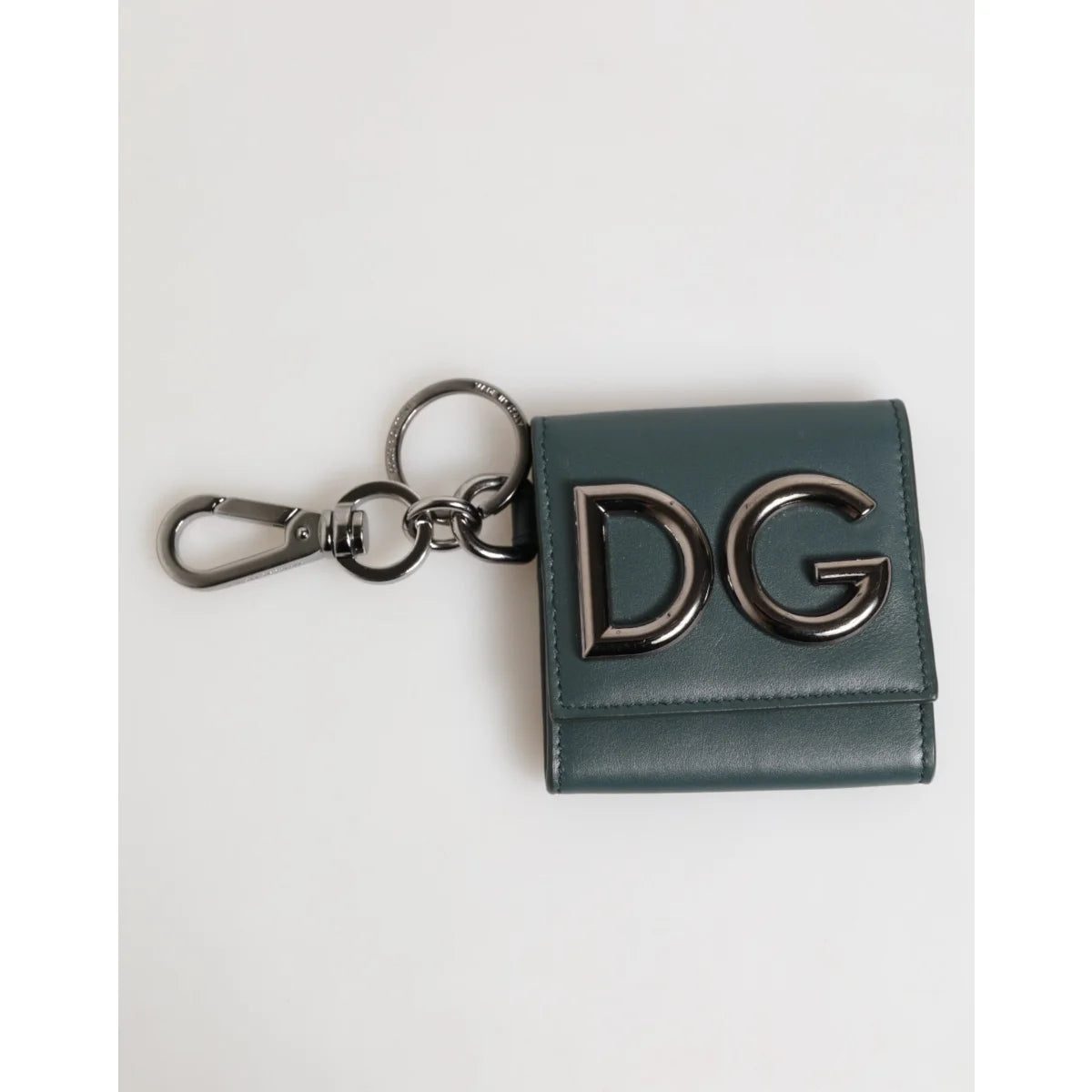 Dolce & Gabbana Dark Green Leather Coin Purse Keychain Wallet