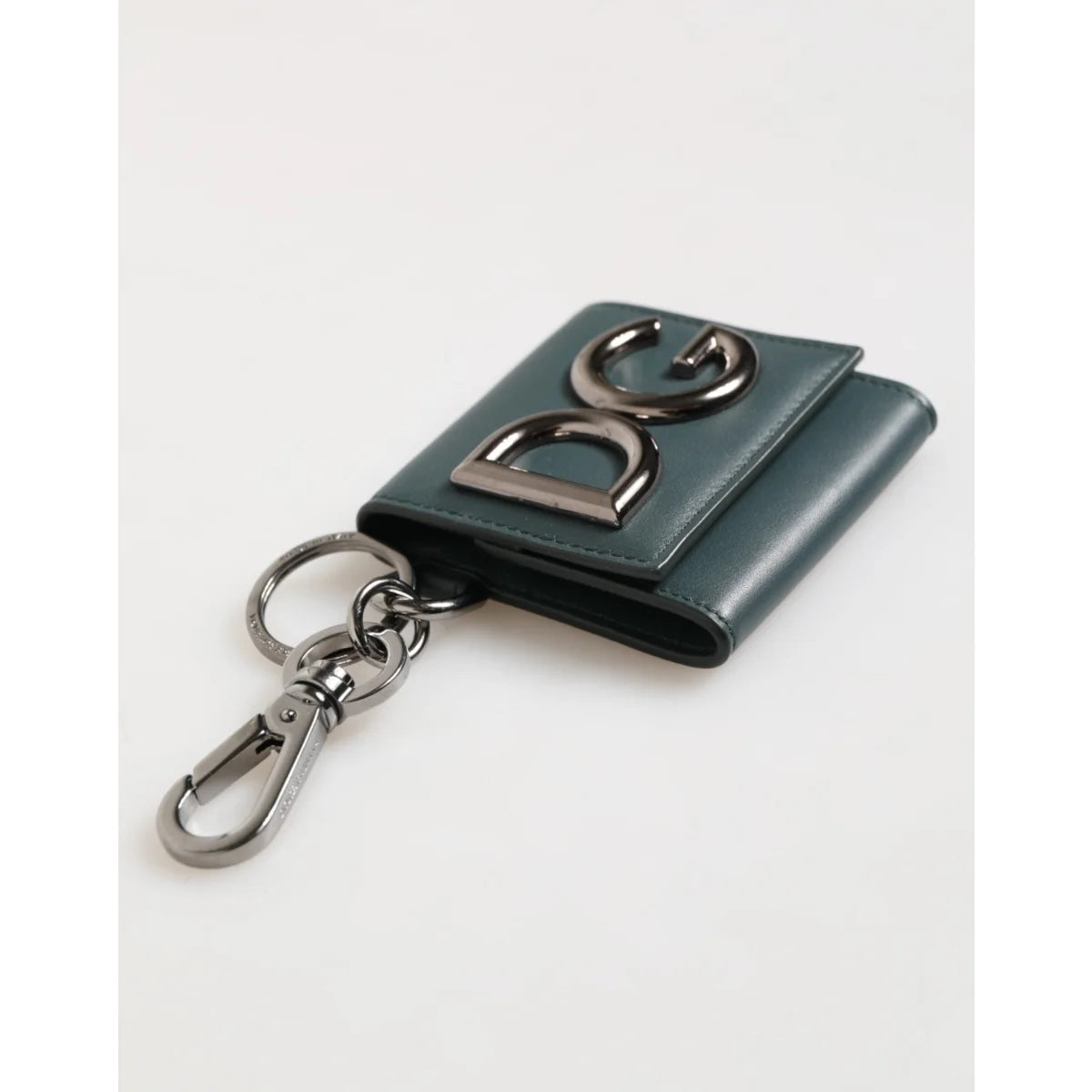 Dolce & Gabbana Dark Green Leather Coin Purse Keychain Wallet
