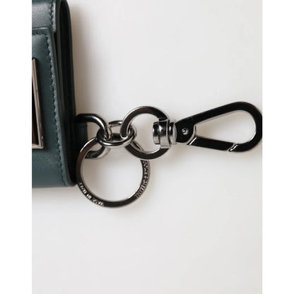 Dolce & Gabbana Dark Green Leather Coin Purse Keychain Wallet
