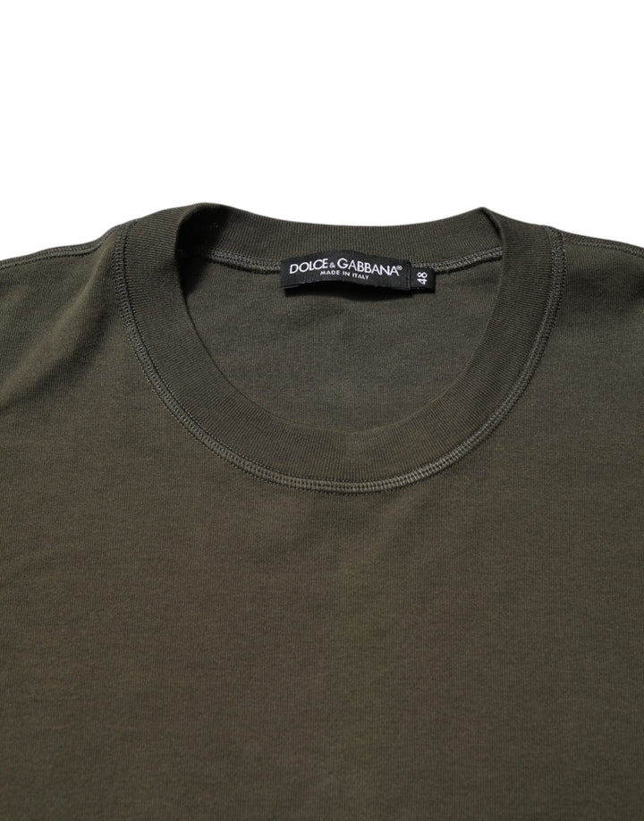 Dolce &amp; Gabbana Dark Green Long Sleeves Crew Neck T-shirt