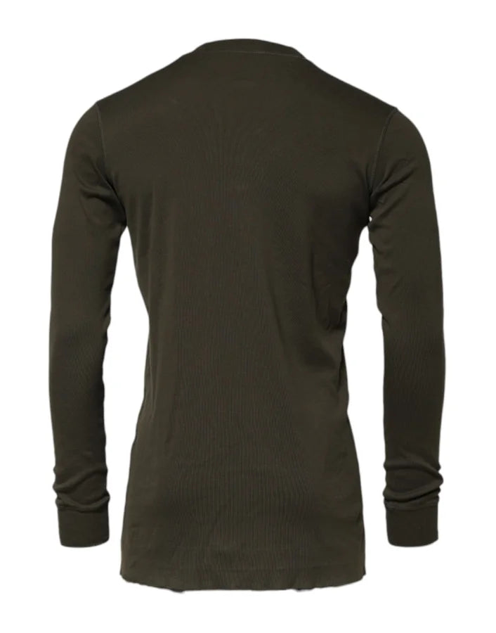 Dolce &amp; Gabbana Dark Green Long Sleeves Crew Neck T-shirt