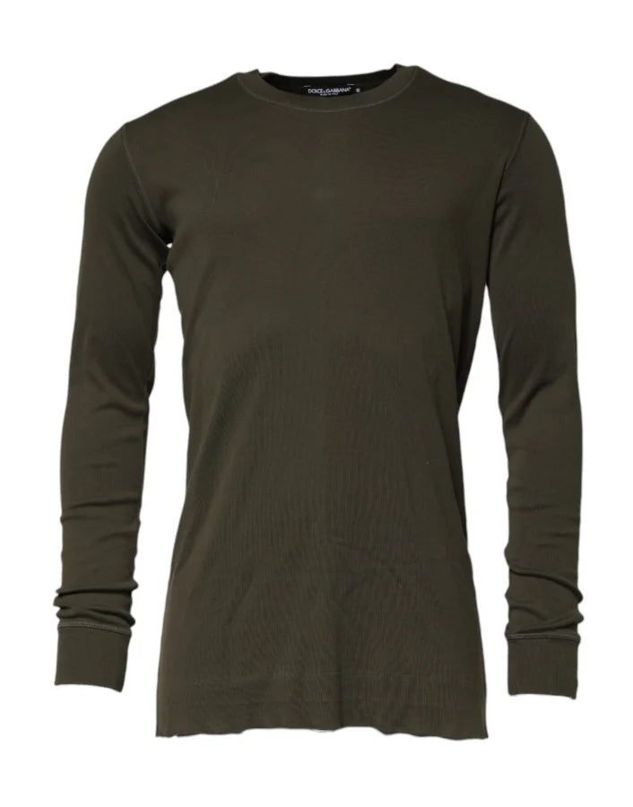 Dolce &amp; Gabbana Dark Green Long Sleeves Crew Neck T-shirt