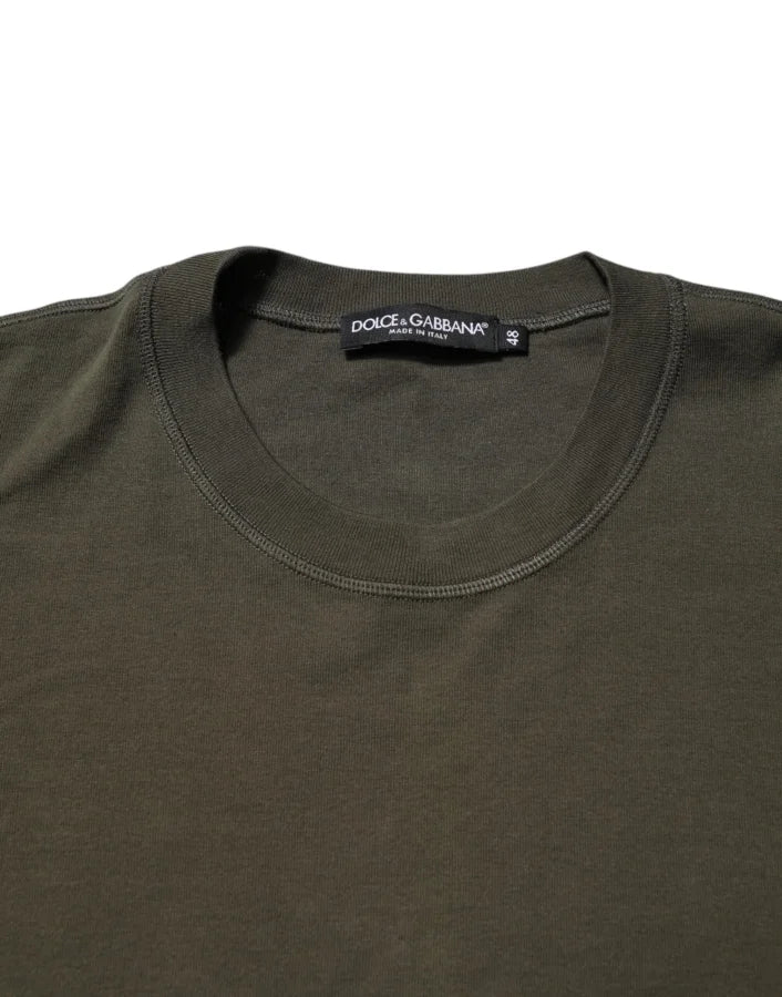 Dolce &amp; Gabbana Dark Green Long Sleeves Crew Neck T-shirt