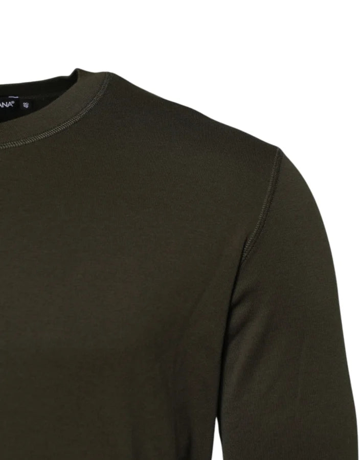 Dolce &amp; Gabbana Dark Green Long Sleeves Crew Neck T-shirt