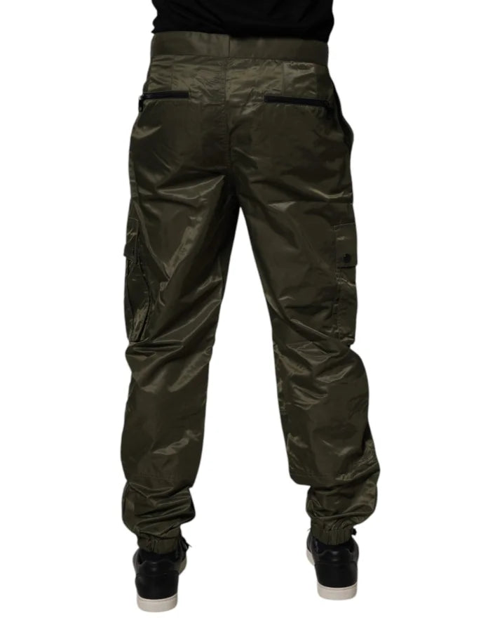 Dolce &amp; Gabbana Dark Green Nylon Cargo Pants