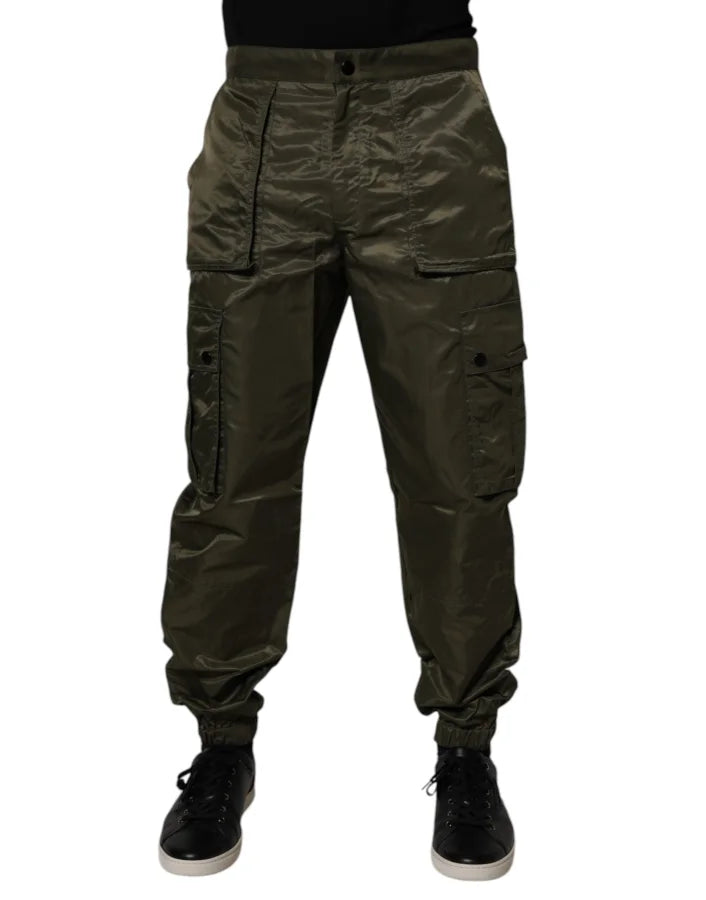 Dolce &amp; Gabbana Dark Green Nylon Cargo Pants