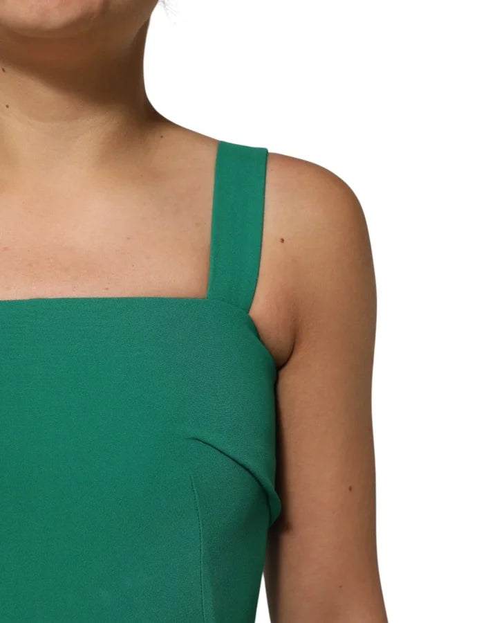 Dolce &amp; Gabbana Dark Green Sleeveless Rayon Bodycon Dress