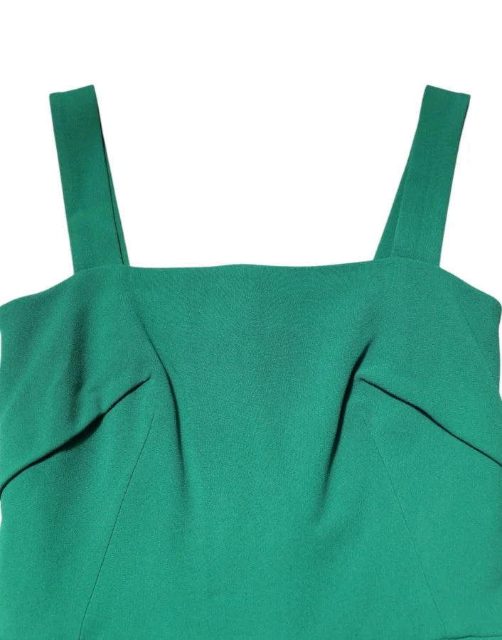 Dolce &amp; Gabbana Dark Green Sleeveless Rayon Bodycon Dress