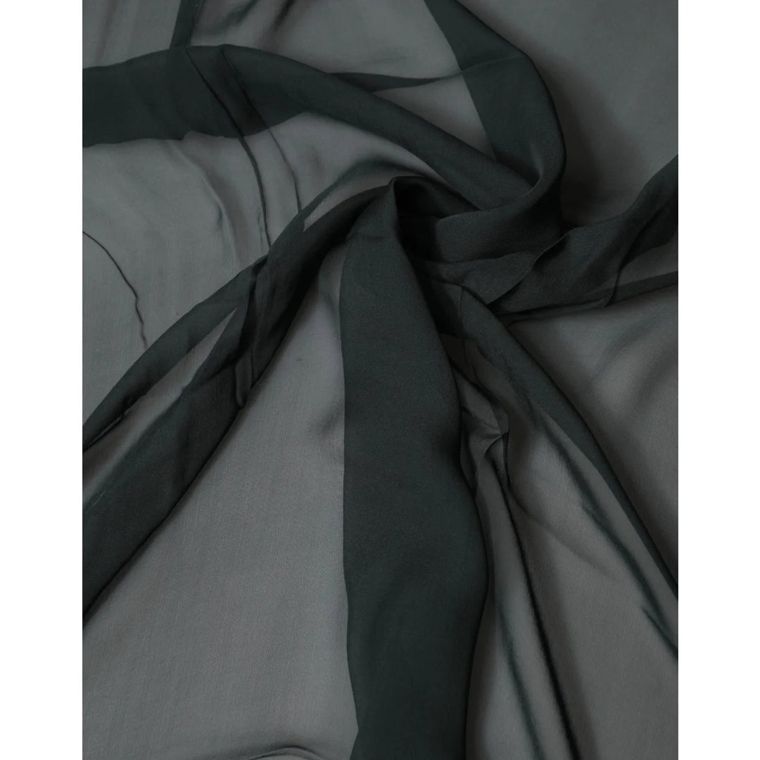 Dolce &amp; Gabbana Dark Green Stole Silk Neck Wrap Shawl Scarf