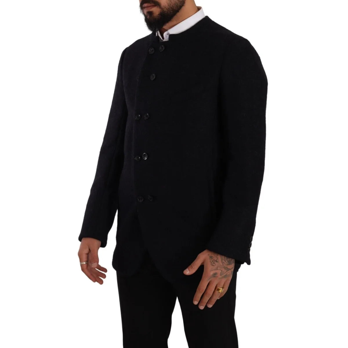 Dolce Gabbana Dark Grey Italian Luxury Button Down Jacket &