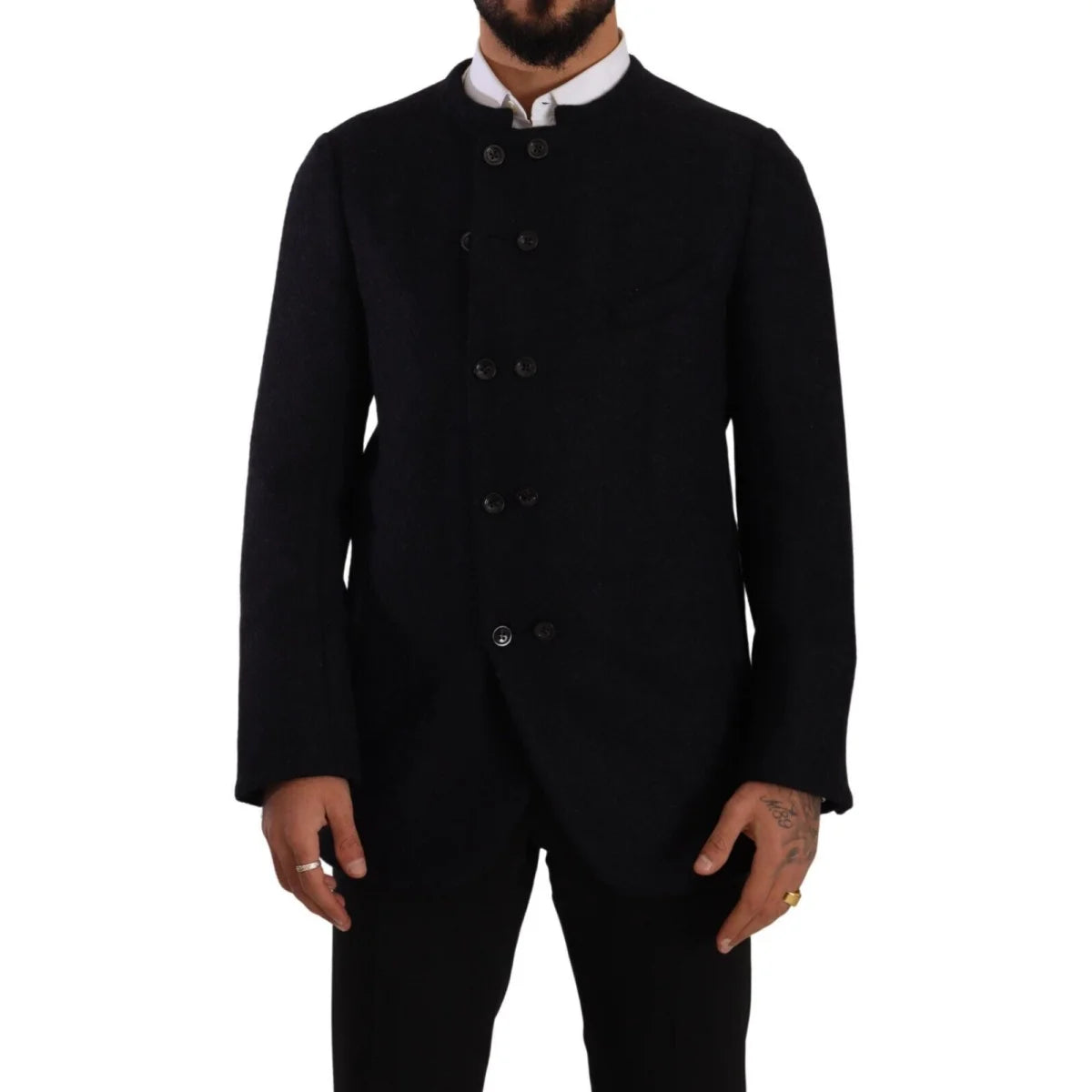 Dolce Gabbana Dark Grey Italian Luxury Button Down Jacket &