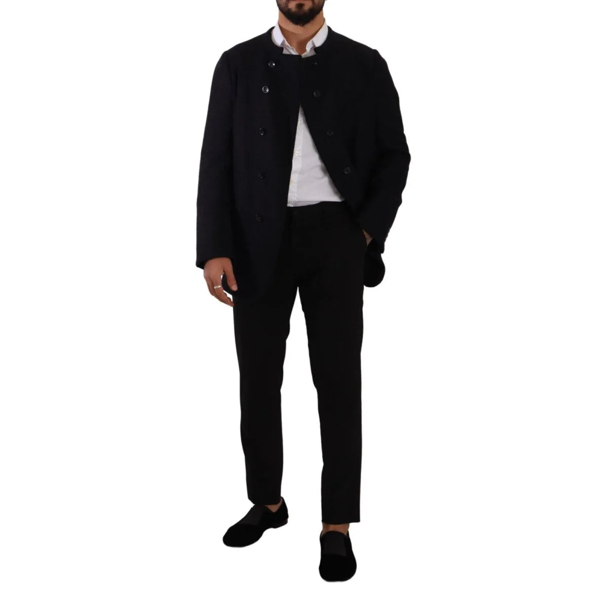 Dolce Gabbana Dark Grey Italian Luxury Button Down Jacket &