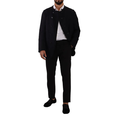 Dolce Gabbana Dark Grey Italian Luxury Button Down Jacket &