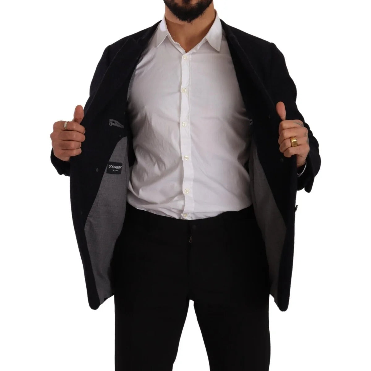 Dolce Gabbana Dark Grey Italian Luxury Button Down Jacket &
