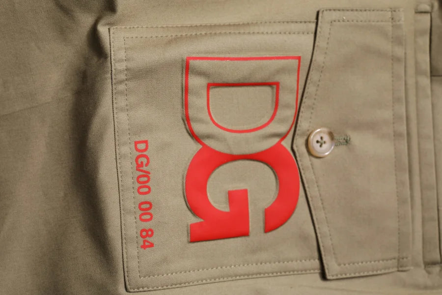 Dolce &amp; Gabbana Dark Khaki Cotton Tapered Pants