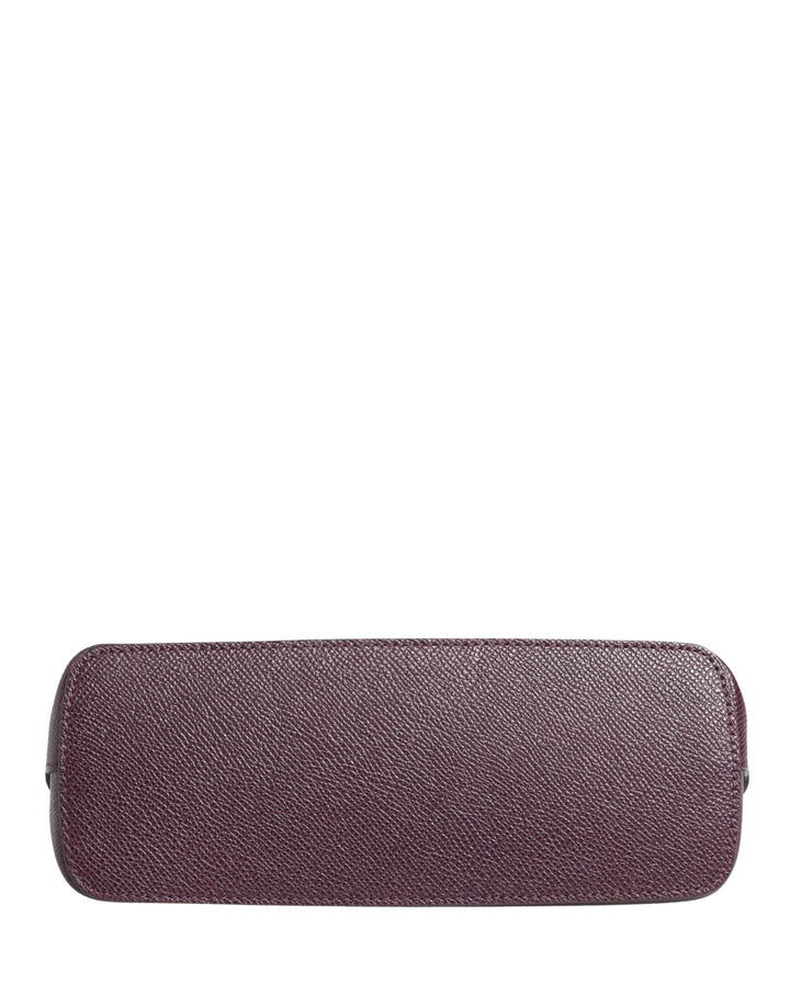 Dolce &amp; Gabbana Dark Purple Leather Dg Logo Zip Around Hand Purse Wallet