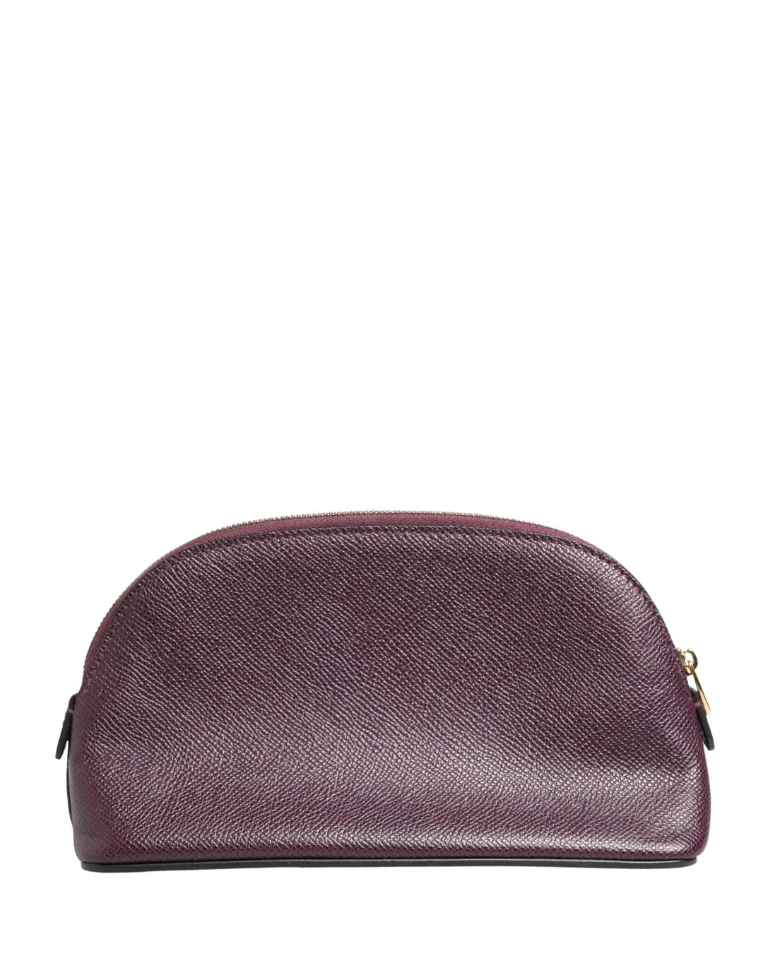 Dolce &amp; Gabbana Dark Purple Leather Dg Logo Zip Around Hand Purse Wallet
