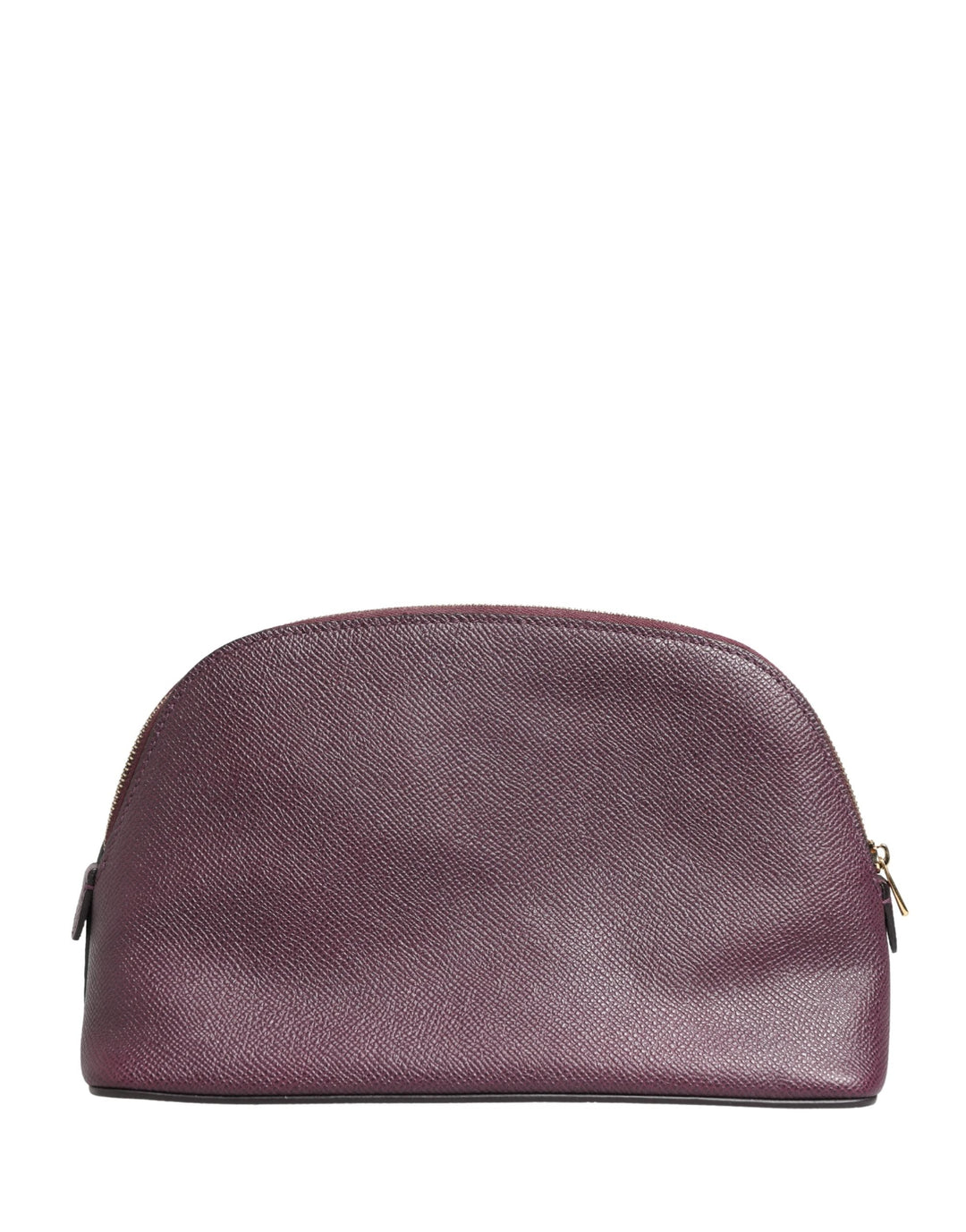 Dolce &amp; Gabbana Dark Purple Leather Dg Logo Zip Around Hand Purse Wallet