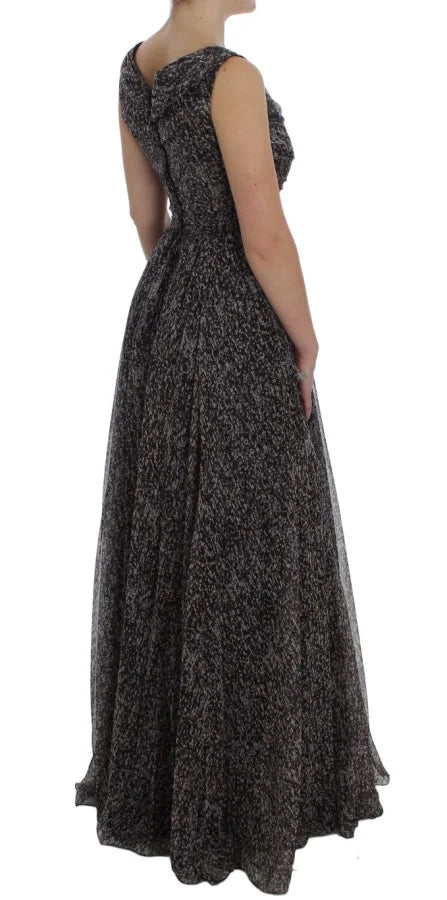 Dolce &amp; Gabbana Dark Silk Shift Gown Full Length Dress