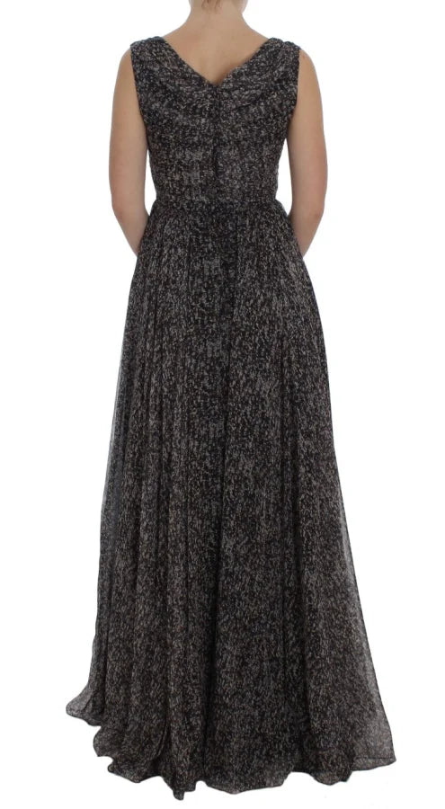 Dolce &amp; Gabbana Dark Silk Shift Gown Full Length Dress