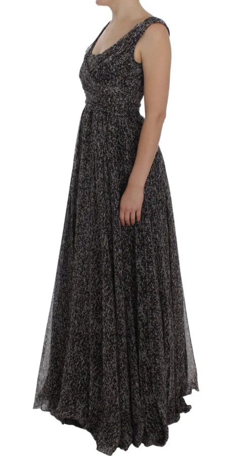 Dolce &amp; Gabbana Dark Silk Shift Gown Full Length Dress