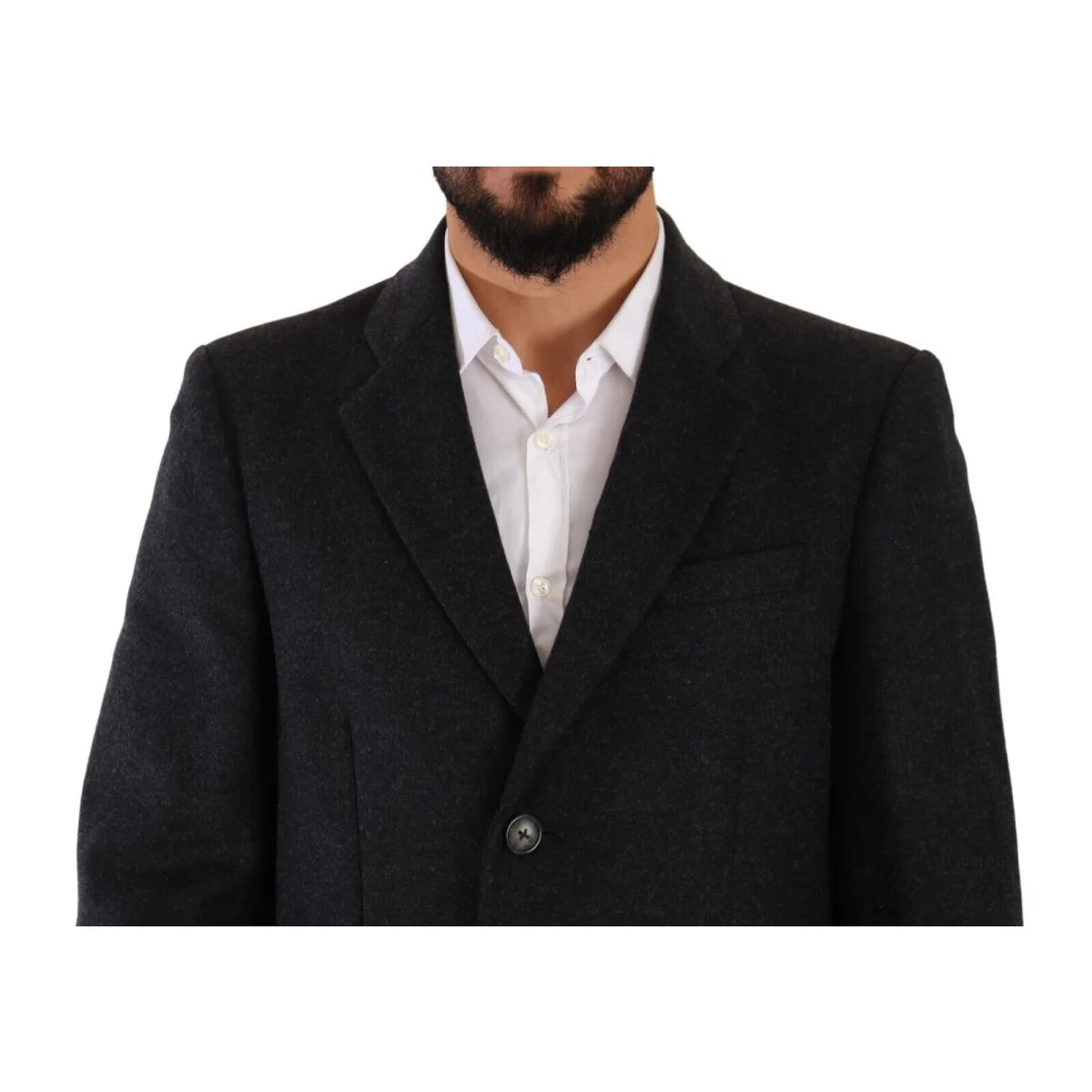 Dolce Gabbana Dark Virgin Wool Dress Coat Single Breasted &