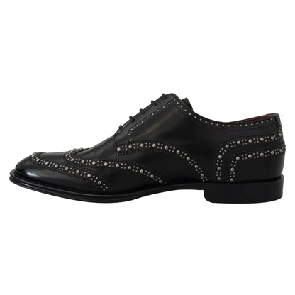 Dolce Gabbana Derby Shoes Featuring Silver Studs &