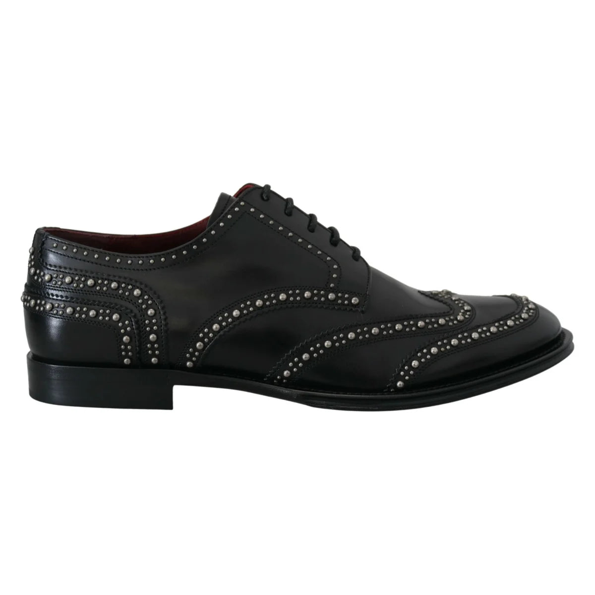 Dolce Gabbana Derby Shoes Featuring Silver Studs &