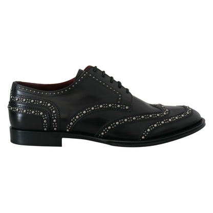 Dolce Gabbana Derby Shoes Featuring Silver Studs &