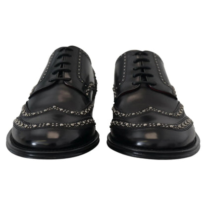 Dolce Gabbana Derby Shoes Featuring Silver Studs &