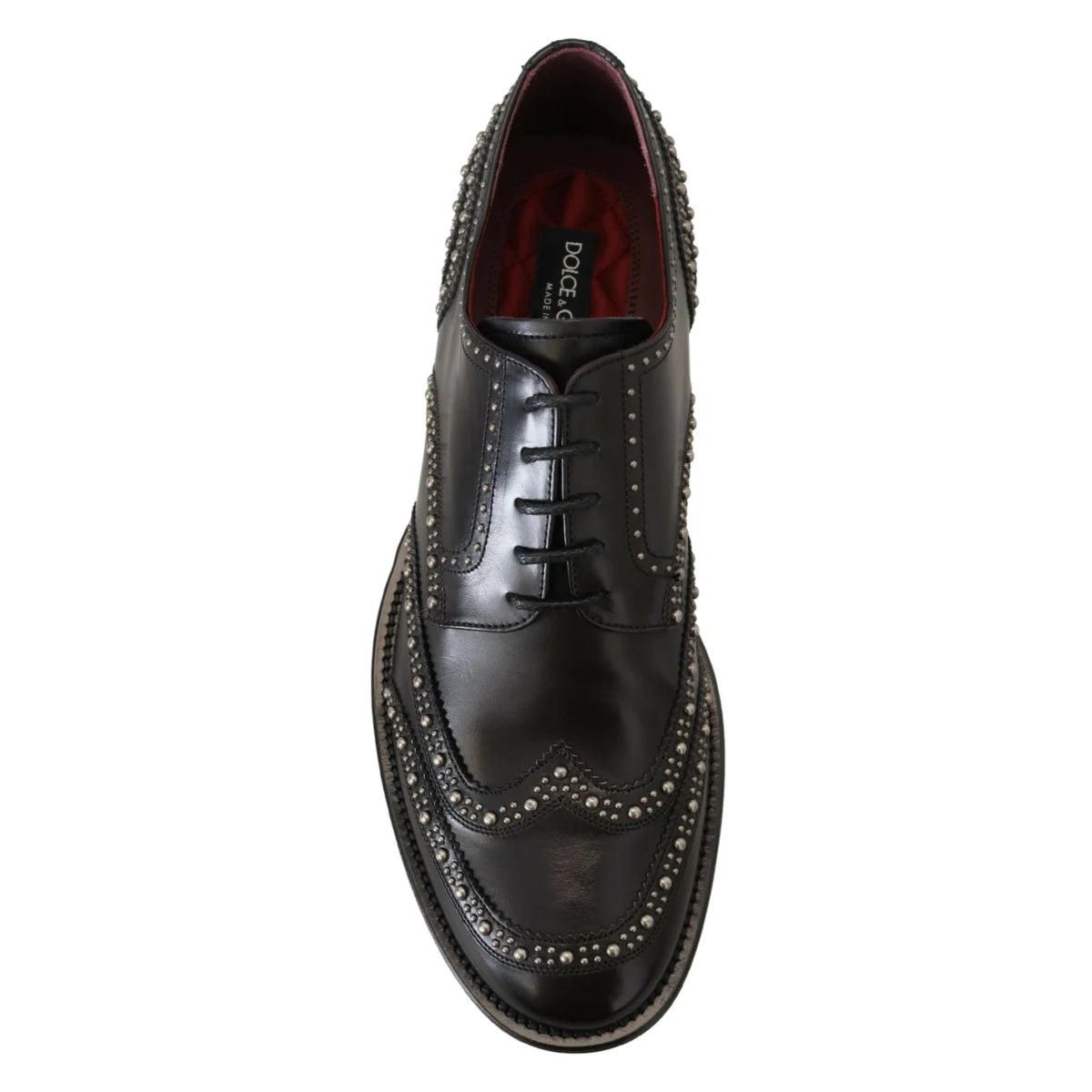 Dolce Gabbana Derby Shoes Featuring Silver Studs &