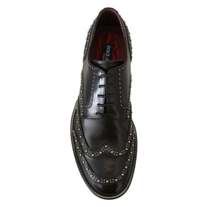 Dolce Gabbana Derby Shoes Featuring Silver Studs &