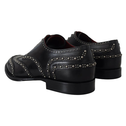 Dolce Gabbana Derby Shoes Featuring Silver Studs &