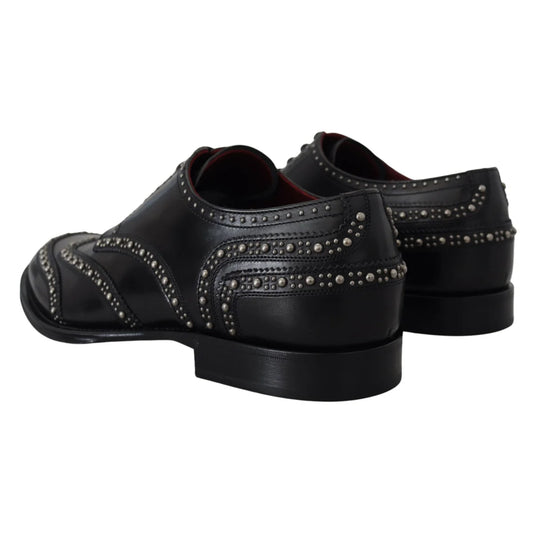 Dolce Gabbana Derby Shoes Featuring Silver Studs &