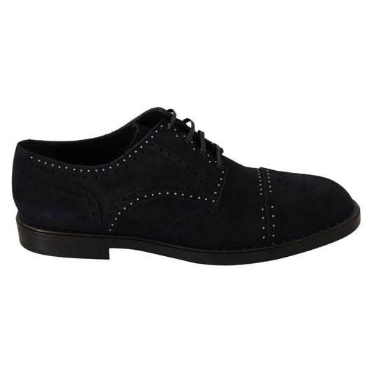 Dolce Gabbana Derby Shoes Suede Silver Studs Edgy Glamour &