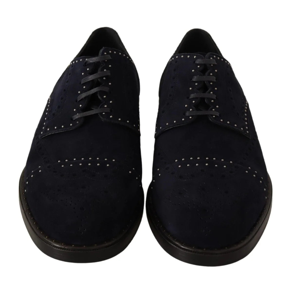 Dolce Gabbana Derby Shoes Suede Silver Studs Edgy Glamour &