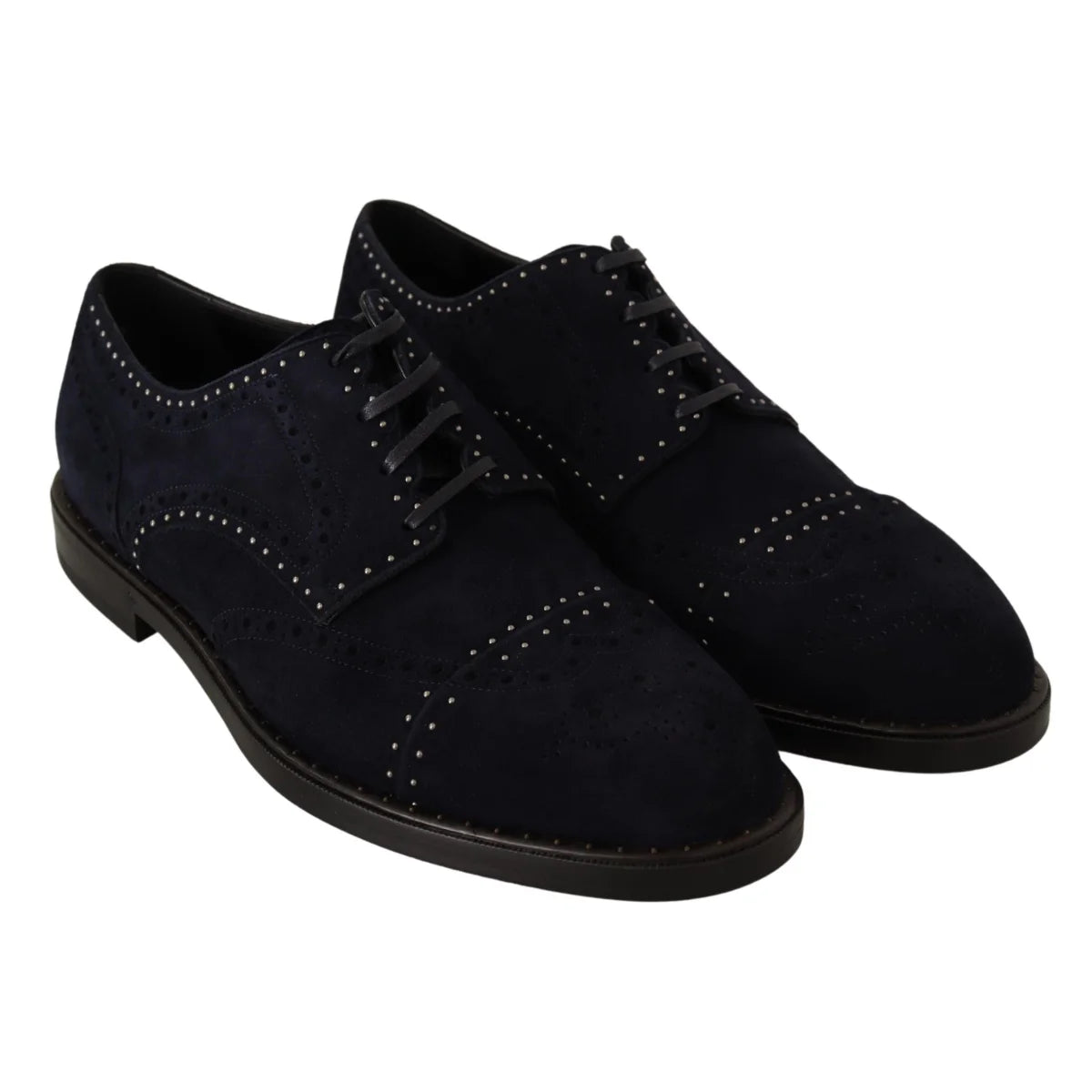 Dolce Gabbana Derby Shoes Suede Silver Studs Edgy Glamour &