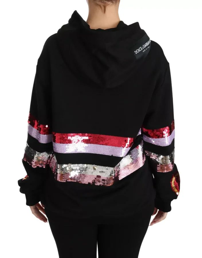 Dolce &amp; Gabbana DG Sequined Hooded Pullover Sweater