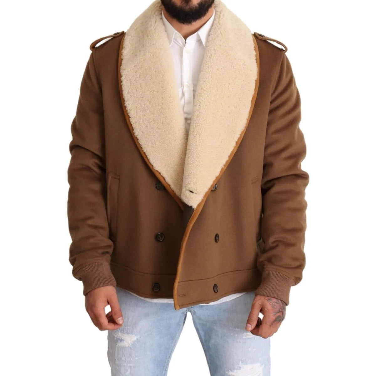 Dolce Gabbana Double Breasted Shearling Jacket Ultimate Luxury &