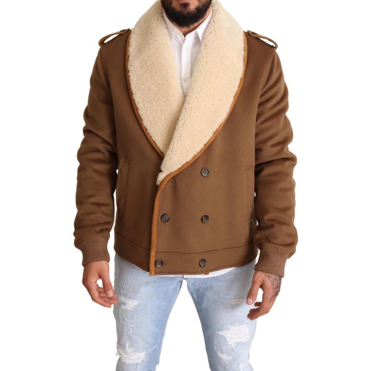 Dolce Gabbana Double Breasted Shearling Jacket Ultimate Luxury &
