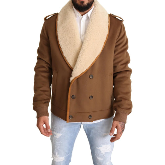 Dolce Gabbana Double Breasted Shearling Jacket Ultimate Luxury &