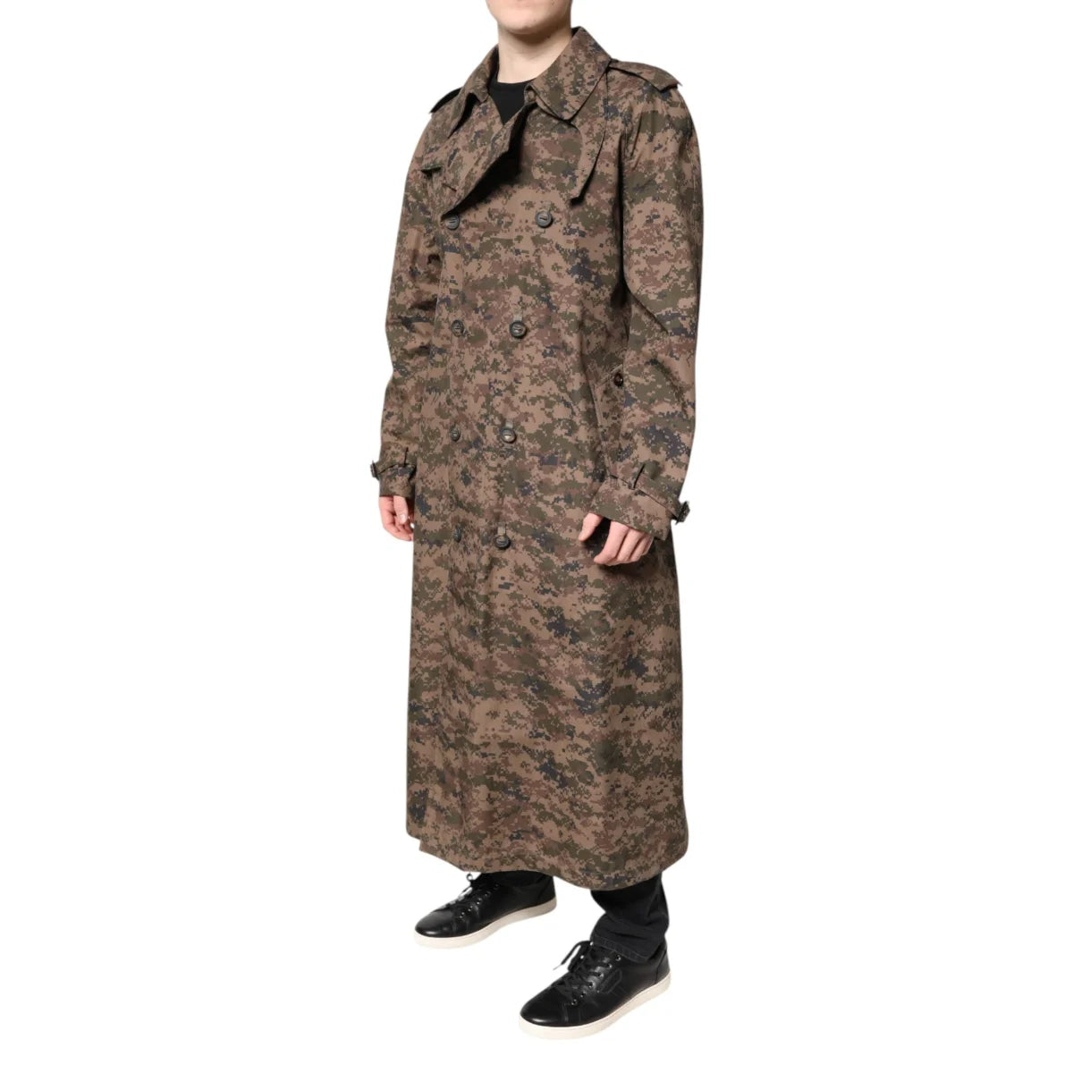 Dolce Gabbana Double Breasted Trench Coat Jacket with Peak Lapel &
